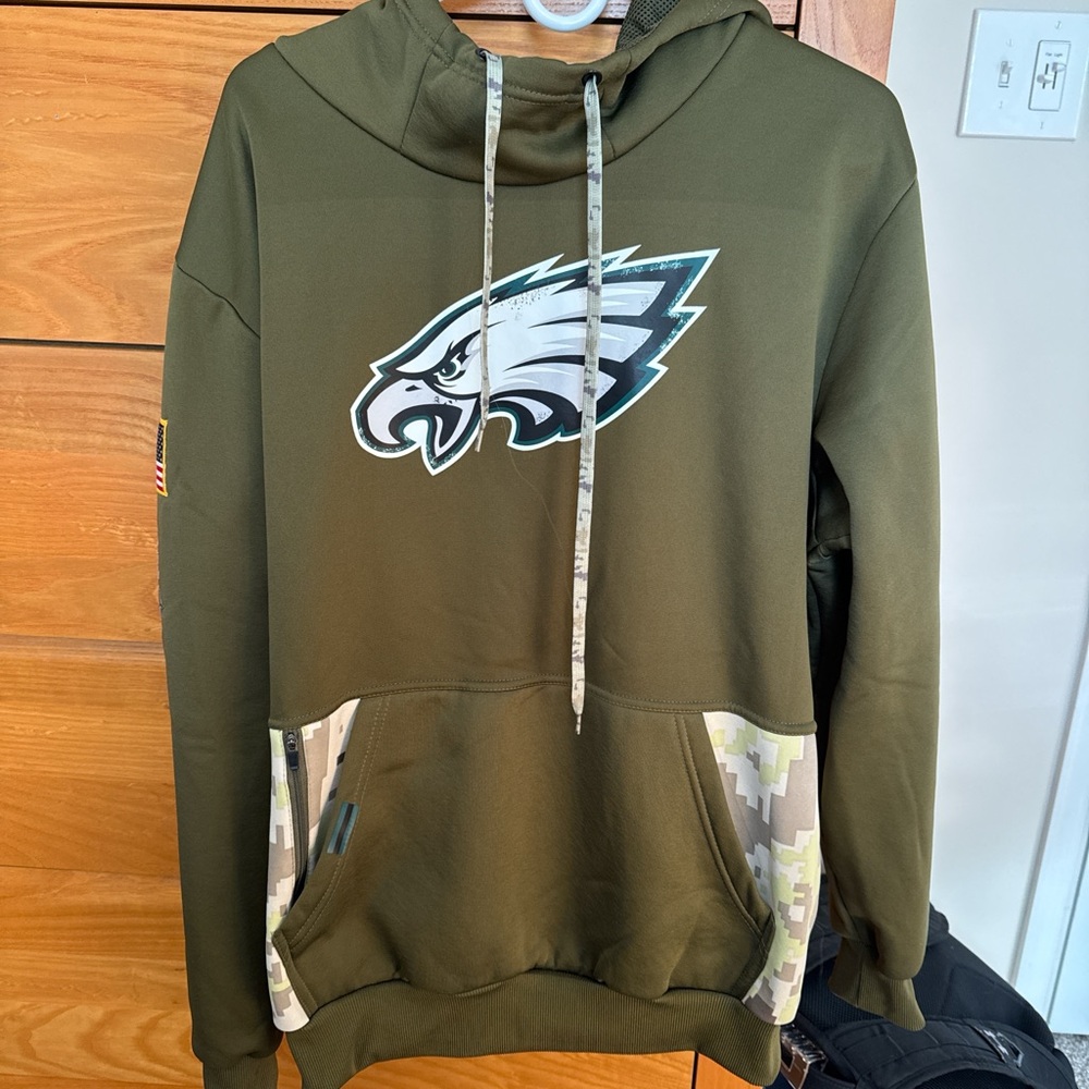 Men's Salute to Service Olive Green Hoodie with Eagle Logo
